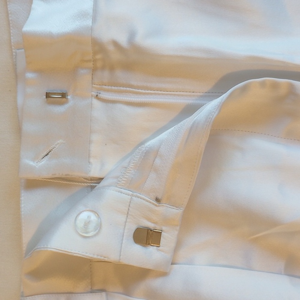 NWT Michael Lo Sordo Relaxed Silk Boy Pant 10 Wide Leg White - Picture 5 of 16